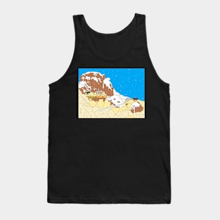 a snow-covered mountain temple, snowscape Tank Top